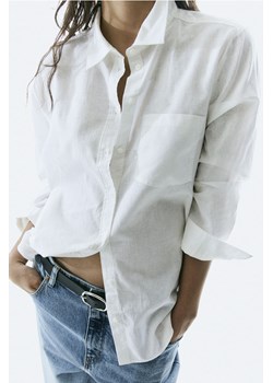 H & M - Koszula z domieszką lnu - Biały ze sklepu H&M w kategorii Koszule damskie - zdjęcie 169598767