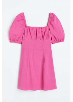 H & M - Sukienka z bufiastym rękawem - Różowy ze sklepu H&M w kategorii Sukienki - zdjęcie 169598798