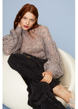 H & M - Ażurowy sweter - Szary ze sklepu H&M w kategorii Swetry damskie - zdjęcie 169598919