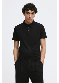 H & M - Top polo Slim Fit - Czarny ze sklepu H&M w kategorii T-shirty męskie - zdjęcie 169599047