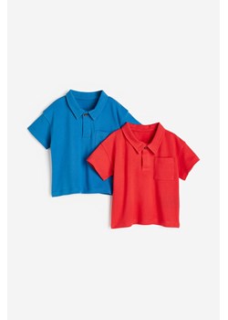 H & M - Top polo z piki 2-pak - Czerwony ze sklepu H&M w kategorii Koszulki niemowlęce - zdjęcie 169599055