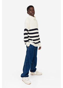 H & M - Sweter w prążki z suwakiem u góry - Biały ze sklepu H&M w kategorii Swetry chłopięce - zdjęcie 169599145