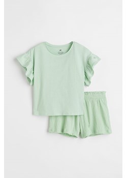 H & M - Dżersejowy komplet 2-częściowy - Zielony ze sklepu H&M w kategorii Komplety dziewczęce - zdjęcie 169599538