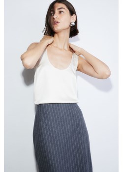 H & M - Satynowy top bez rękawów - Biały ze sklepu H&M w kategorii Bluzki damskie - zdjęcie 169599657