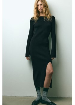 H & M - Sukienka bodycon z dzianiny w prążki - Czarny ze sklepu H&M w kategorii Sukienki - zdjęcie 169599666