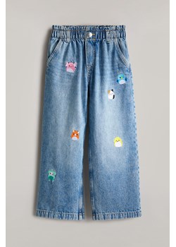 H & M - Dżinsy Wide Leg z wyszywanym motywem - Niebieski ze sklepu H&M w kategorii Spodnie dziewczęce - zdjęcie 169599678