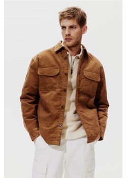 H & M - Sztruksowa kurtka koszulowa Loose Fit - Beżowy ze sklepu H&M w kategorii Kurtki męskie - zdjęcie 169599788