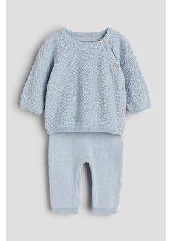 H & M - Bawełniany komplet 2-częściowy - Niebieski ze sklepu H&M w kategorii Komplety niemowlęce - zdjęcie 169599817
