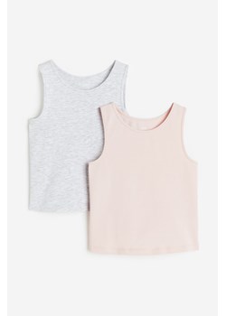 H & M - Bawełniana koszulka 2-pak - Różowy ze sklepu H&M w kategorii Bluzki dziewczęce - zdjęcie 169599828
