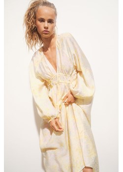 H & M - Sukienka oversize z wiązaniem - Żółty ze sklepu H&M w kategorii Sukienki - zdjęcie 169599839
