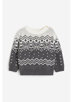 H & M - Żakardowy sweter - Szary ze sklepu H&M w kategorii Bluzy i swetry - zdjęcie 169599856