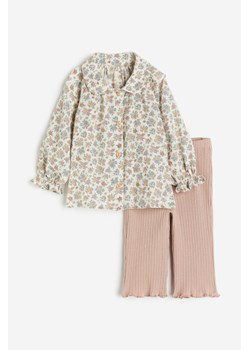 H & M - Komplet 2-częściowy z bluzką i legginsami - Różowy ze sklepu H&M w kategorii Komplety niemowlęce - zdjęcie 169599868