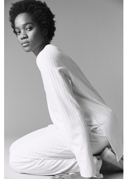 H & M - MAMA Top w prążki - Biały ze sklepu H&M w kategorii Bluzki ciążowe - zdjęcie 169599869