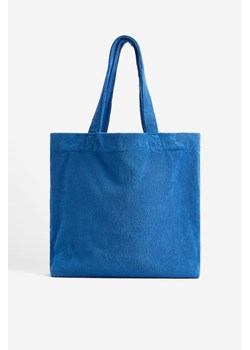 H & M - Torba shopper z bawełnianej frotte - Niebieski ze sklepu H&M w kategorii Torby materiałowe - zdjęcie 169599878