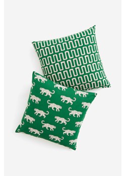H & M - Bawełniana poszewka na poduszkę 2-pak - Zielony ze sklepu H&M w kategorii Poszewki na poduszki - zdjęcie 169599935