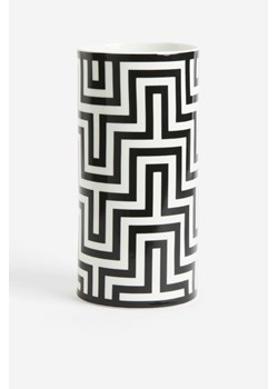 H & M - Porcelanowy wazon w graficzny wzór - Czarny ze sklepu H&M w kategorii Wazony - zdjęcie 169600007