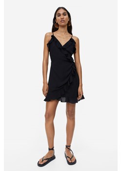 H & M - Kopertowa sukienka z falbaną - Czarny ze sklepu H&M w kategorii Sukienki - zdjęcie 169600037