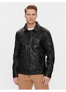 Guess Kurtka skórzana Real Leather M4RL16 L0TX0 Czarny Regular Fit ze sklepu MODIVO w kategorii Kurtki męskie - zdjęcie 169600427