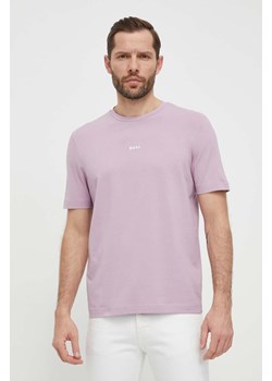 BOSS t-shirt BOSS ORANGE męski kolor fioletowy gładki 50473278 ze sklepu ANSWEAR.com w kategorii T-shirty męskie - zdjęcie 169601407