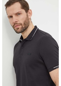 Calvin Klein polo bawełniane kolor czarny gładki ze sklepu ANSWEAR.com w kategorii T-shirty męskie - zdjęcie 169601698