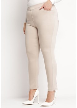 Beżowe Spodnie Regular z Elastyczną Talią i Wsuwanymi Kieszonkami Astridda ze sklepu Born2be Odzież w kategorii Spodnie damskie - zdjęcie 169603245