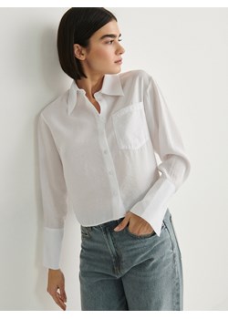 Reserved - Koszula z połyskującej tkaniny - biały ze sklepu Reserved w kategorii Koszule damskie - zdjęcie 169606339