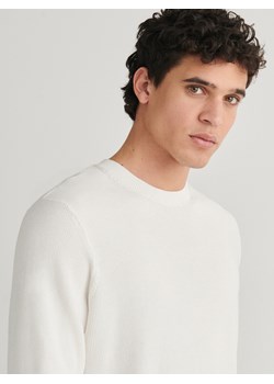 Reserved - Bawełniany sweter - biały ze sklepu Reserved w kategorii Swetry męskie - zdjęcie 169606649