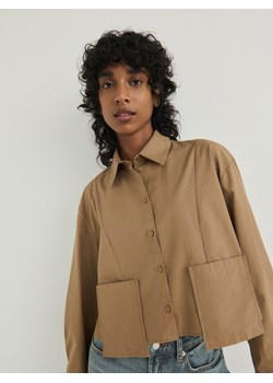 Reserved - Koszula z ozdobnymi kieszeniami - brązowy ze sklepu Reserved w kategorii Koszule damskie - zdjęcie 169607306