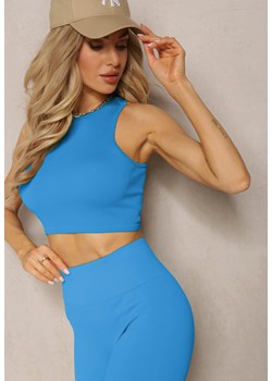 Niebieski Prążkowany Top Sportowy Elastyczny Mariettesa ze sklepu Renee odzież w kategorii Bluzki damskie - zdjęcie 169608187