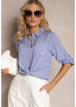 Jasnoniebieska Koszula z Dwiema Kieszonkami w Kropki Hesperitta ze sklepu Renee odzież w kategorii Koszule damskie - zdjęcie 169608207