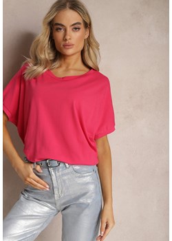 Różowy T-shirt Oversize o Przedłużonym Kroju Echinopa ze sklepu Renee odzież w kategorii Bluzki damskie - zdjęcie 169608436