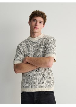 Reserved - Sweter ze strukturalnej dzianiny - biały ze sklepu Reserved w kategorii Swetry męskie - zdjęcie 169615155