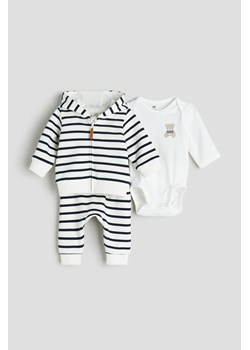 H & M - Bawełniany komplet 3-częściowy - Niebieski ze sklepu H&M w kategorii Komplety niemowlęce - zdjęcie 169617905