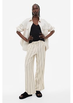 H & M - Spodnie z domieszką lnu - Beżowy ze sklepu H&M w kategorii Spodnie damskie - zdjęcie 169617919