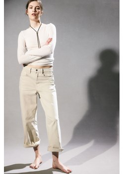 H & M - Wide High Cropped Jeans - Biały ze sklepu H&M w kategorii Spodnie damskie - zdjęcie 169617997