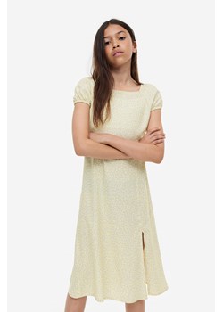 H & M - Sukienka z bufiastym rękawem - Żółty ze sklepu H&M w kategorii Sukienki dziewczęce - zdjęcie 169618175