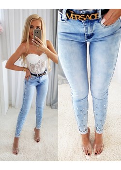 Spodnie damskie Jeans Perły TYLKO L i XL, rozmiar XL ze sklepu Iwette Fashion w kategorii Jeansy damskie - zdjęcie 169618719