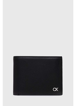 Calvin Klein portfel skórzany męski kolor czarny ze sklepu ANSWEAR.com w kategorii Portfele męskie - zdjęcie 169619825