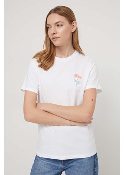 Converse t-shirt bawełniany damski kolor biały ze sklepu ANSWEAR.com w kategorii Bluzki damskie - zdjęcie 169620069