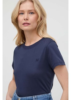 Marella t-shirt bawełniany damski kolor granatowy ze sklepu ANSWEAR.com w kategorii Bluzki damskie - zdjęcie 169620118