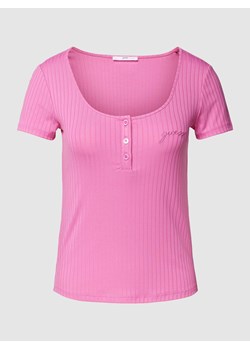 T-shirt z prążkowaniem model ‘SAMANTHA’ ze sklepu Peek&Cloppenburg  w kategorii Bluzki damskie - zdjęcie 169620285