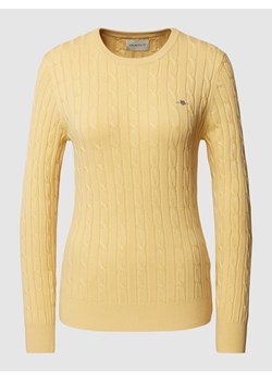 Sweter z dzianiny z wzorem warkocza ze sklepu Peek&Cloppenburg  w kategorii Swetry damskie - zdjęcie 169620828