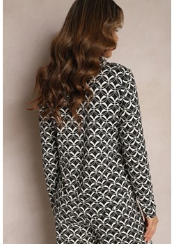 Czarno-Biała Koszula o Unikatowym Deseniu z Metalicznymi Guzikami Amidela ze sklepu Renee odzież w kategorii Koszule damskie - zdjęcie 169629179