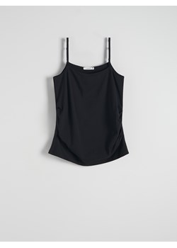 Reserved - Bawełniany top - czarny ze sklepu Reserved w kategorii Bluzki damskie - zdjęcie 169630459