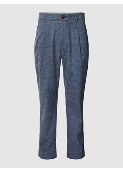 Spodnie o luźnym kroju z zakładkami w pasie i efektem melanżu model ‘LEAD’ ze sklepu Peek&Cloppenburg  w kategorii Spodnie męskie - zdjęcie 169631876