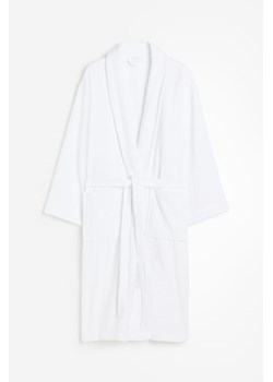 H & M - Szlafrok z bawełnianej frotte - Biały ze sklepu H&M w kategorii Szlafroki damskie - zdjęcie 169632055