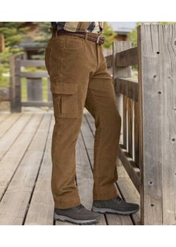 Wygodne, kamelowe, sztruksowe spodnie bojówki ze sklepu Atlas For Men w kategorii Spodnie męskie - zdjęcie 169632327