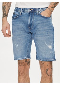 Pepe Jeans Szorty jeansowe Taper Short PM801084RH7 Niebieski Regular Fit ze sklepu MODIVO w kategorii Spodenki męskie - zdjęcie 169634575