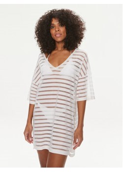 Calvin Klein Swimwear Sukienka plażowa KW0KW02528 Biały Regular Fit ze sklepu MODIVO w kategorii Odzież plażowa - zdjęcie 169634618