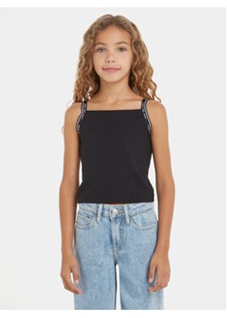 Calvin Klein Jeans Top Logo Tape IG0IG02436 Czarny Slim Fit ze sklepu MODIVO w kategorii Bluzki dziewczęce - zdjęcie 169634897